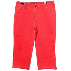 Lauren Ralph Lauren Modern Red Cotton Cropped Capri Jeans Womens Size 10 Preppy